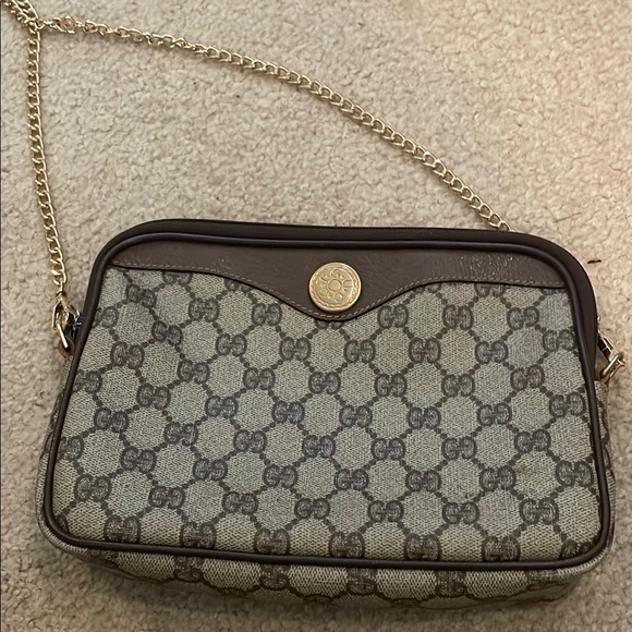 Gucci Brown Crossbody Bag with Gold Hardware